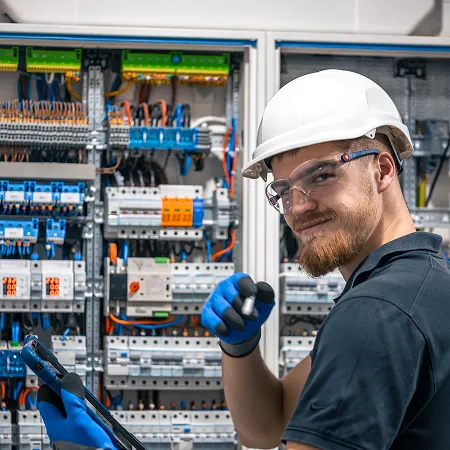 Elektroniker für Energie- und Gebäudetechnik bei der Arbeit